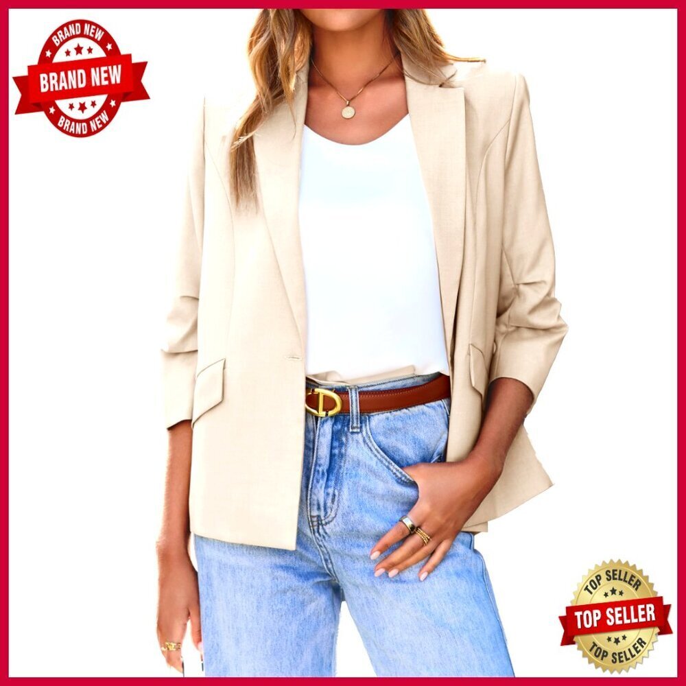Lightweight 3/4 Sleeve Blazer for Business Casual Work Wear